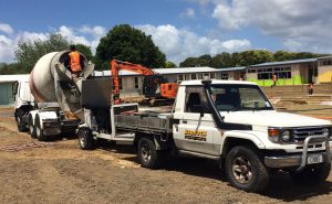 Bedrock concrete pumping in action.workersconcrete pumping, hose, mesh, water, workers