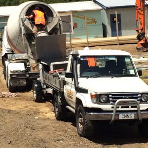 Bedrock concrete pumping in action.