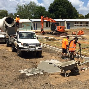 Bedrock concrete pumping in action.