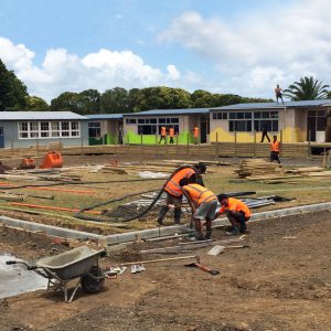 Bedrock concrete pumping in action.