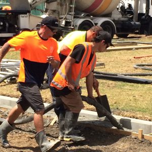 Bedrock concrete pumping in action.